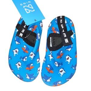 NWT Ning Baby Water Shoes 9–15 Months Shark Print Aqua Swim Shoes